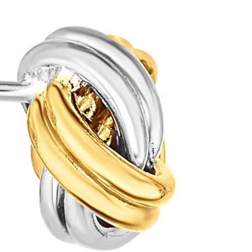 Sterling Silver Gold-Tone Love Knot Stud Earrings 9.5mm Elegant Gift For Women